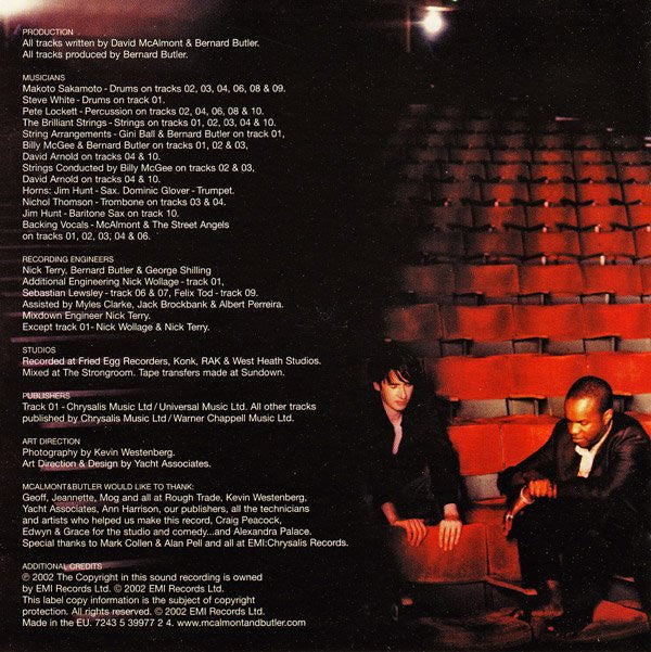 McAlmont & Butler : Bring It Back (CD, Album)