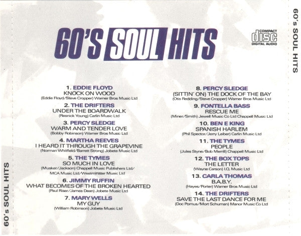 Various : 60's Soul Hits (CD, Comp)