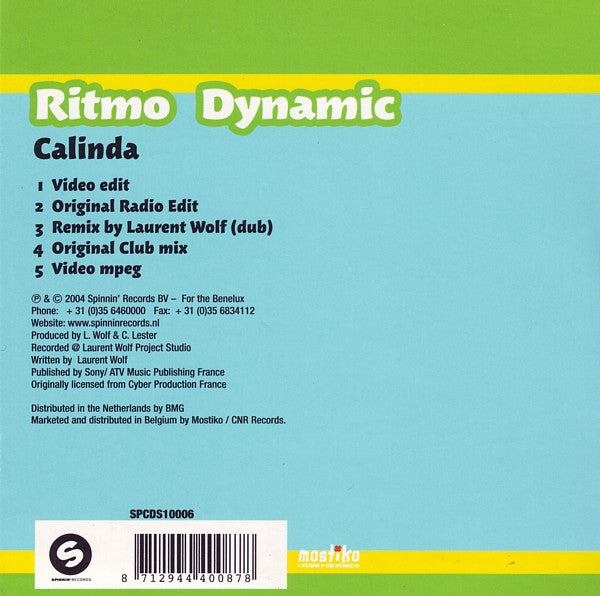 Ritmo-Dynamic : Calinda (CD, Single, Enh)
