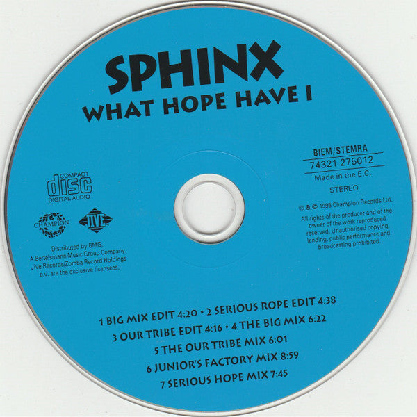 Sphinx : What Hope Have I (CD, Maxi)