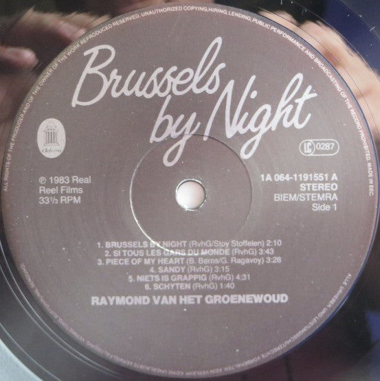 Raymond van het Groenewoud : Music From The Film Brussels By Night (LP, Album)