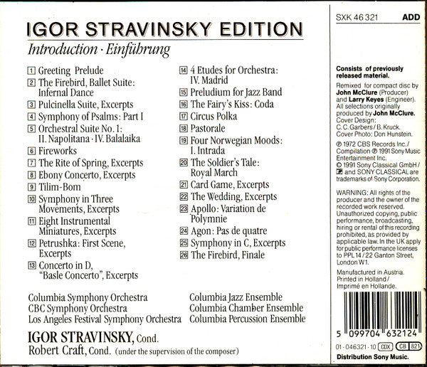 Igor Stravinsky : The Edition (An Introduction) (CD, Album, Comp)