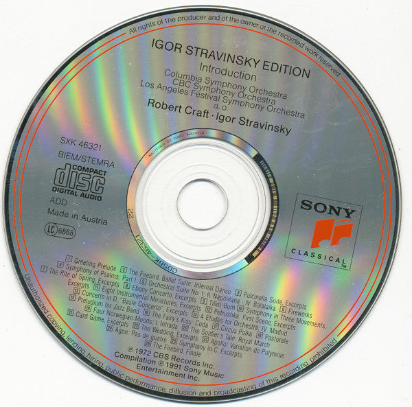 Igor Stravinsky : The Edition (An Introduction) (CD, Album, Comp)