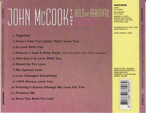 John McCook : John McCook Sings Bold & Beautiful Lovesongs (CD, Album)