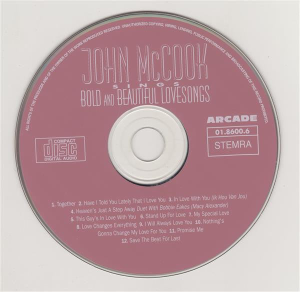 John McCook : John McCook Sings Bold & Beautiful Lovesongs (CD, Album)