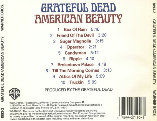 The Grateful Dead : American Beauty (CD, Album, RE)