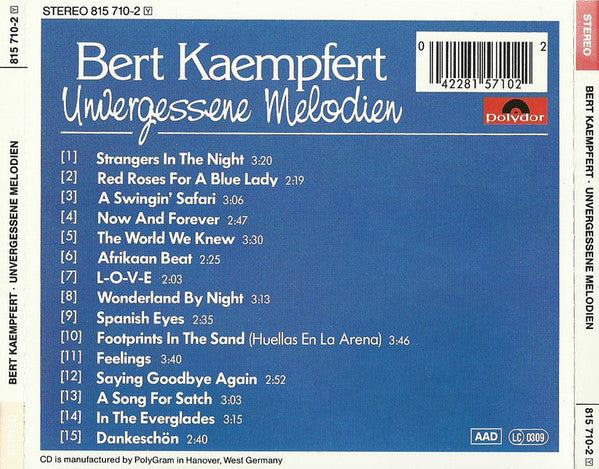Bert Kaempfert : Unvergessene Melodien (CD, Comp, RE)