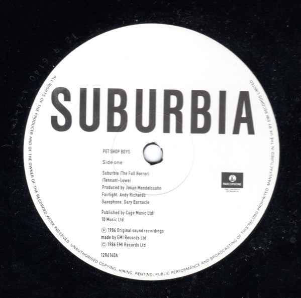 Pet Shop Boys : Suburbia (12", Single, Gen)
