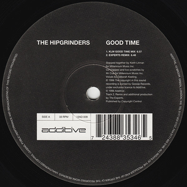 The Hipgrinders : Good Time (12")
