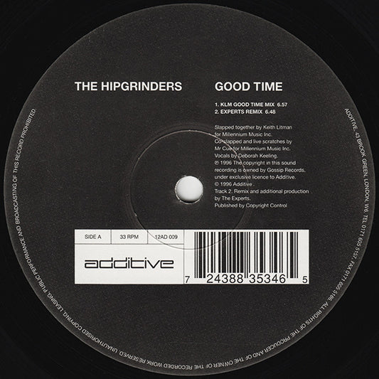 The Hipgrinders : Good Time (12")