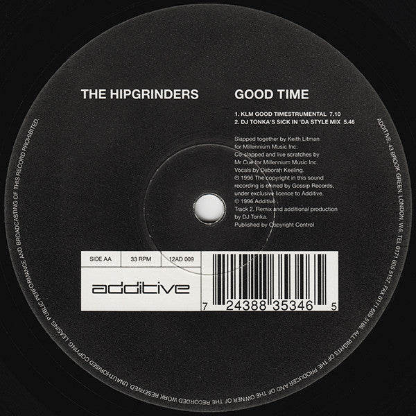 The Hipgrinders : Good Time (12")