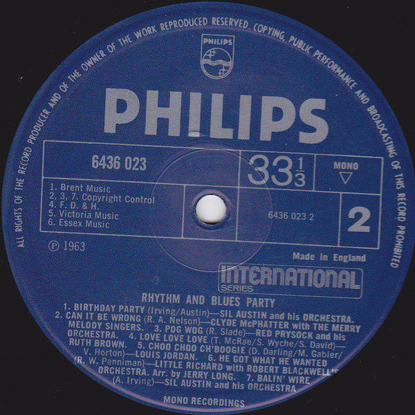 Various : Rhythm & Blues Party (LP, Comp, Mono, RE)