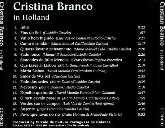 Cristina Branco : In Holland (CD, Album)