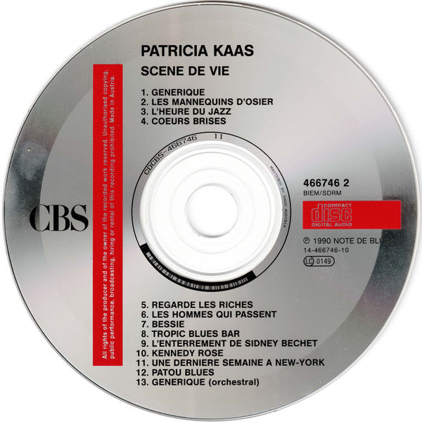 Patricia Kaas : Scène De Vie (CD, Album)