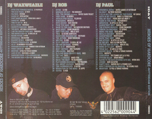 DJ Rob / Paul Elstak / DJ Waxweazle : Heroes Of Hardcore - Rotterdam Edition (3xCD, Mixed)