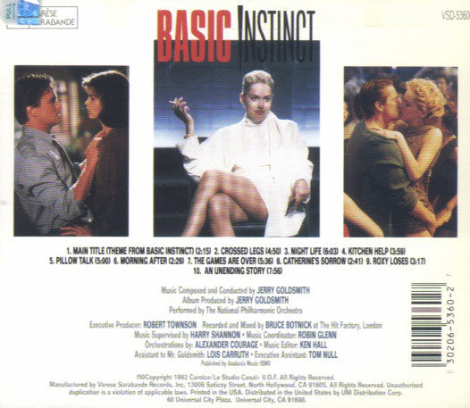 Jerry Goldsmith : Basic Instinct (Original Motion Picture Soundtrack) (CD, Album)