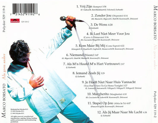 Marco Borsato : Als Geen Ander (CD, Album)