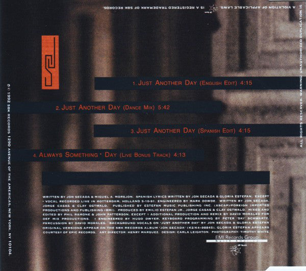Jon Secada : Just Another Day (CD, Maxi)