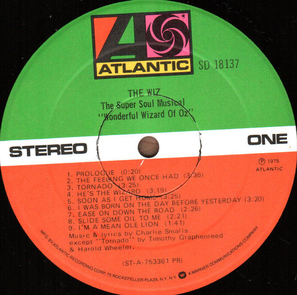 Charlie Smalls - Original Cast "The Wiz" : The Wiz (The Super Soul Musical "Wonderful Wizard Of Oz") (LP, Album, PR)