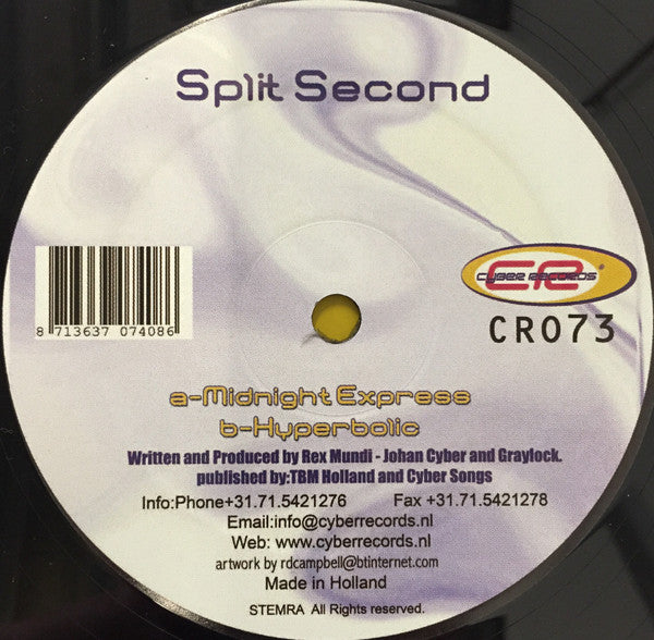 Split Second : Midnight Express / Hyperbolic (12")