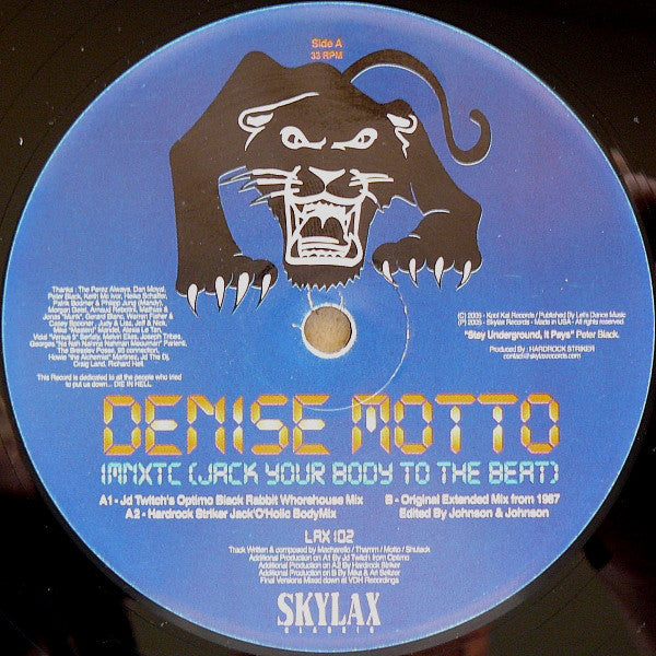Denise Motto : I M N X T C (Jack Your Body To The Beat) (12")