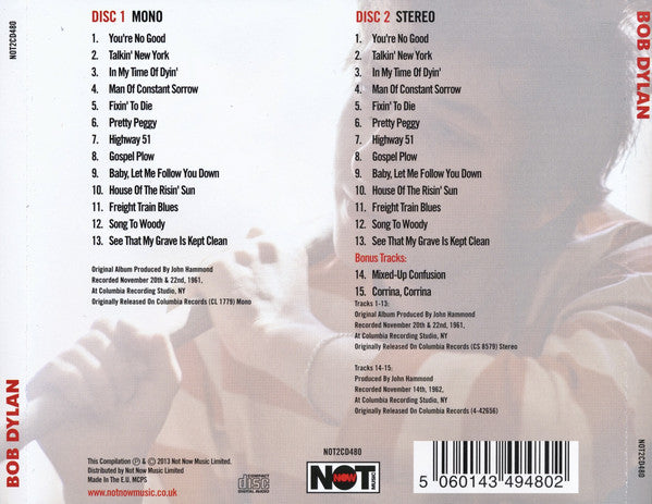 Bob Dylan : Bob Dylan (CD, Album, Mono, RE + CD, Album, RE)