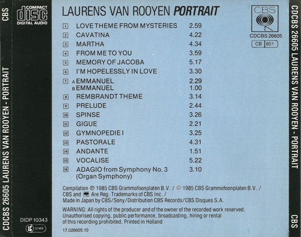 Laurens Van Rooyen : Portrait (CD, Album)
