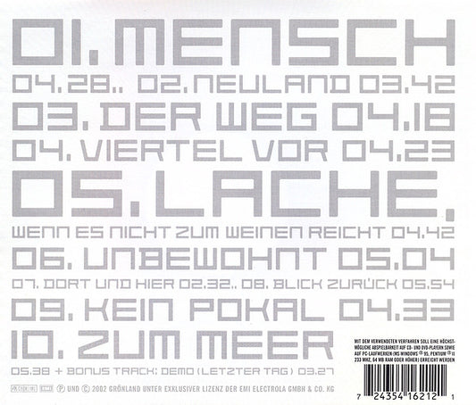 Herbert Grönemeyer : Mensch (CD, Album, Copy Prot.)