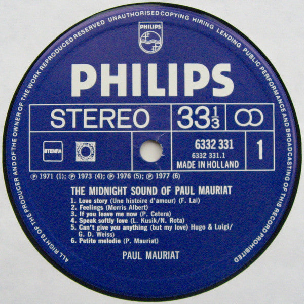 Paul Mauriat : The Midnight Sound Of Paul Mauriat (LP, Comp)