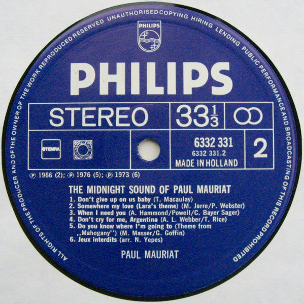 Paul Mauriat : The Midnight Sound Of Paul Mauriat (LP, Comp)