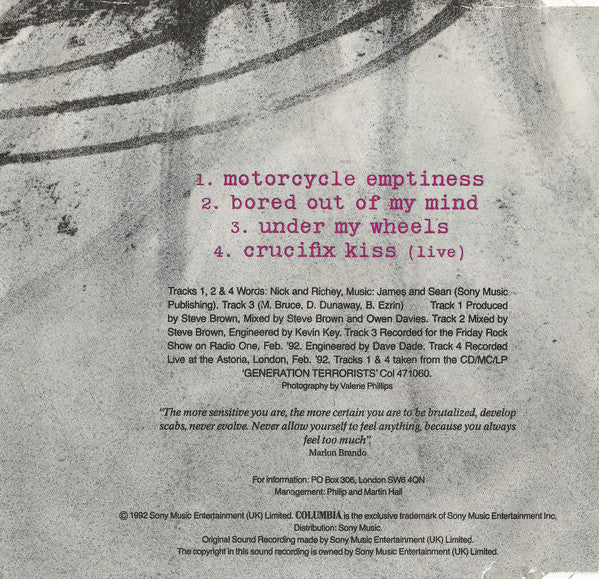 Manic Street Preachers : Motorcycle Emptiness (CD, Maxi)