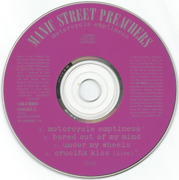 Manic Street Preachers : Motorcycle Emptiness (CD, Maxi)