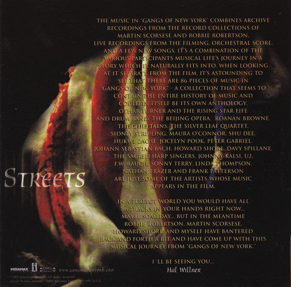 Various : Music From The Miramax Motion Picture - Gangs Of New York (CD, Comp)
