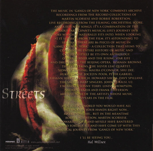 Various : Music From The Miramax Motion Picture - Gangs Of New York (CD, Comp)