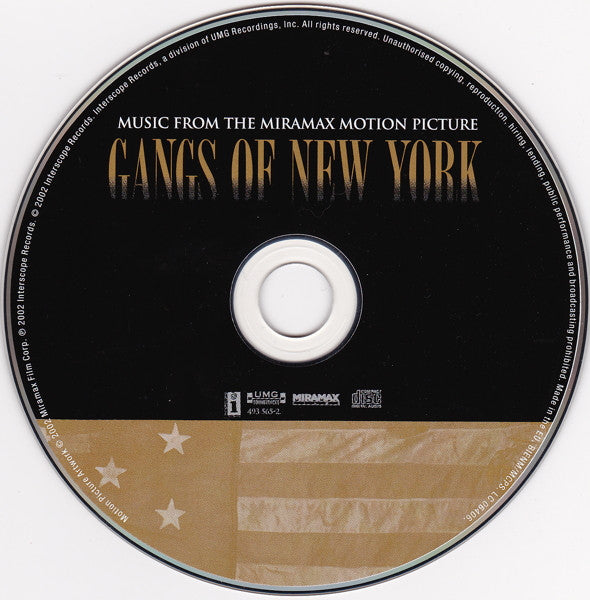 Various : Music From The Miramax Motion Picture - Gangs Of New York (CD, Comp)