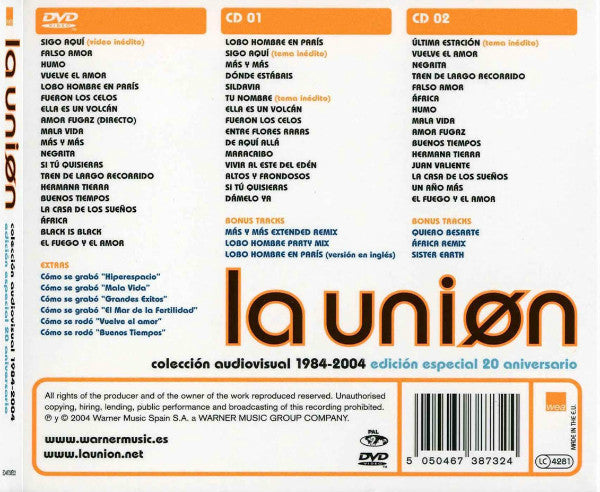 La Unión : Colección Audiovisual 1984 - 2004 (DVD-V, Comp + 2xCD, Comp + Comp, S/Edition, 20t)