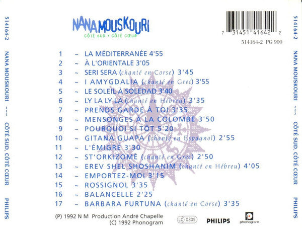 Nana Mouskouri : Côté Sud, Côté Cœur (CD, Album)