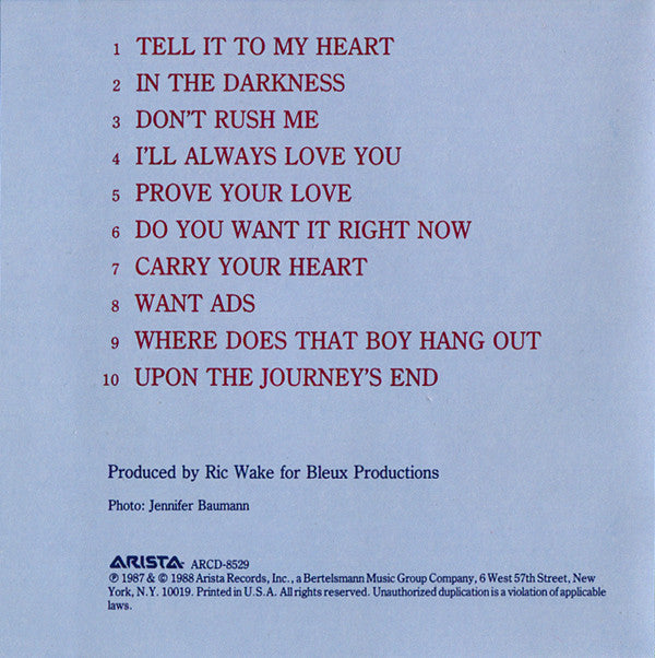 Taylor Dayne : Tell It To My Heart (CD, Album, RE)