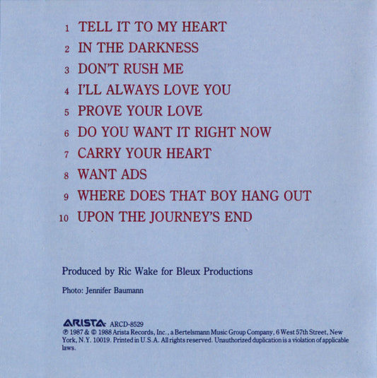 Taylor Dayne : Tell It To My Heart (CD, Album, RE)