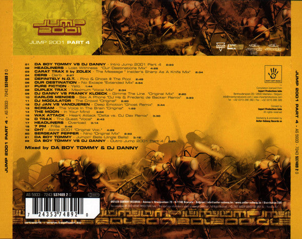 Da Boy Tommy & DJ Danny : Jump 2001 Part 4 (CD, Mixed)