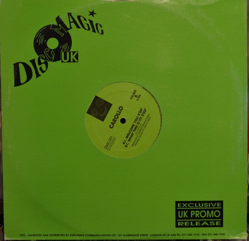 Agostino Carollo : Welcome You  /  What Time Is It? (12")