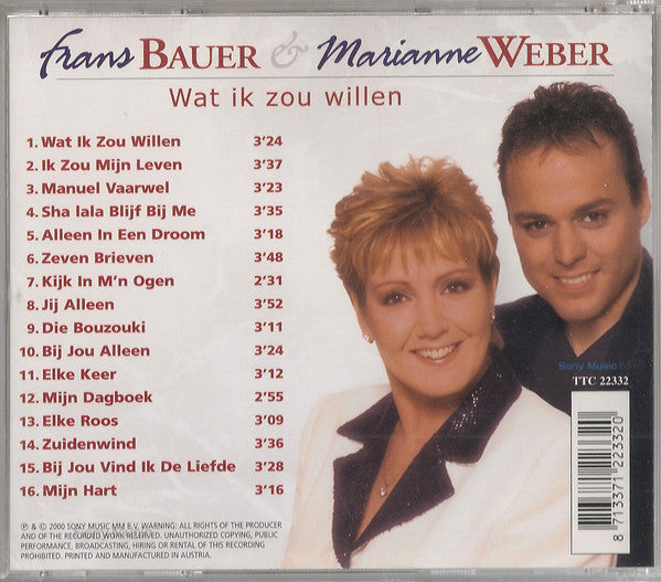Frans Bauer & Marianne Weber : Wat Ik Zou Willen (CD, Album)