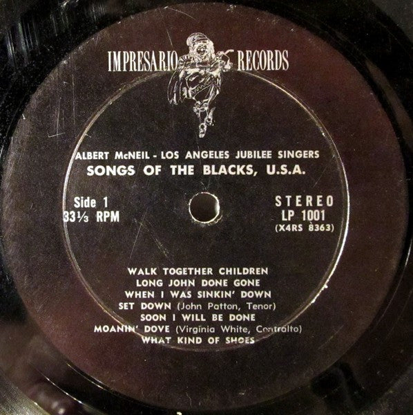 The Los Angeles Jubilee Singers : Songs Of The Blacks, U.S.A. (LP, Album)