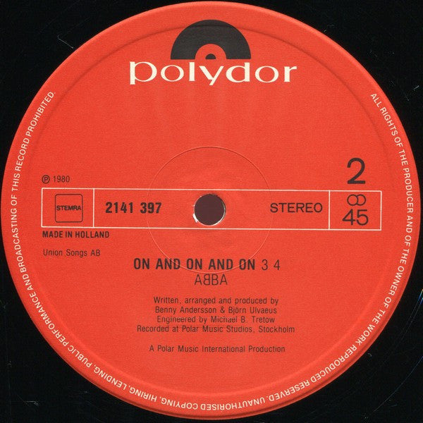 ABBA : Lay All Your Love On Me (12", EP)