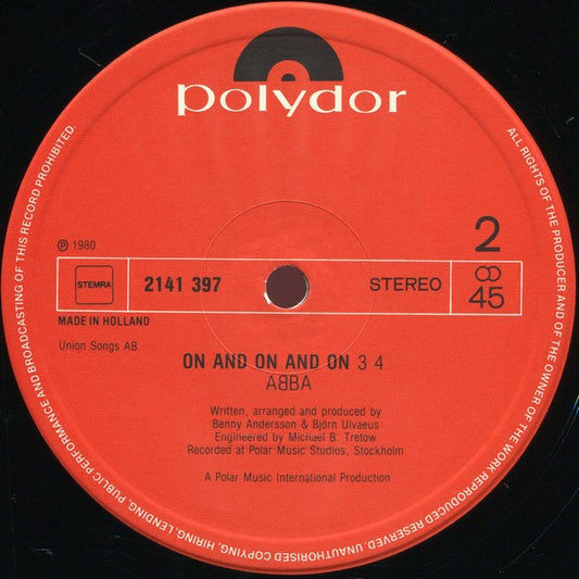 ABBA : Lay All Your Love On Me (12", EP)