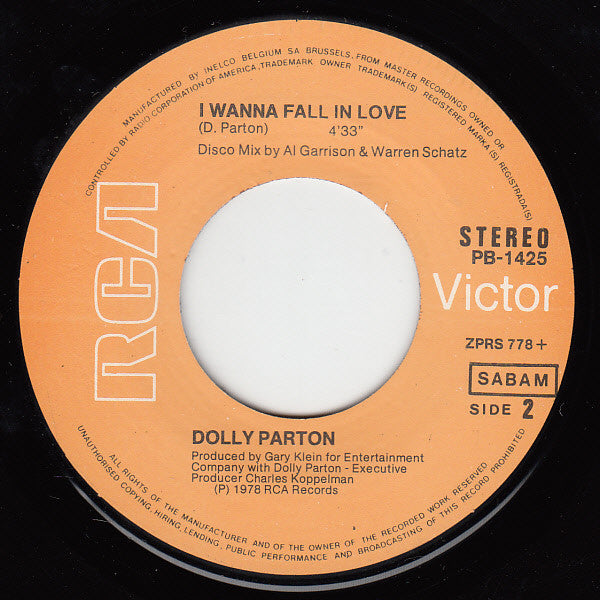 Dolly Parton : Baby I'm Burnin'  (7", Single)