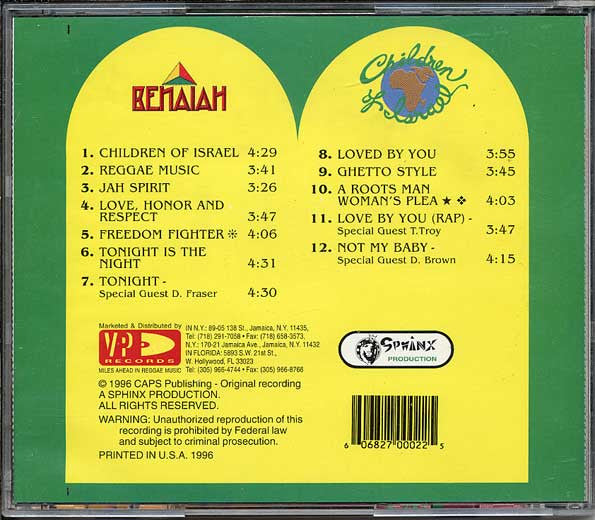 Benaiah : Children Of Israel (CD, Album)