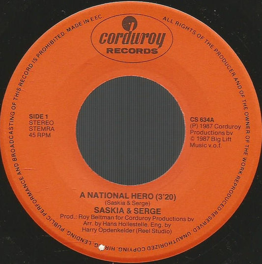 Saskia & Serge : A National Hero  (7", Single)