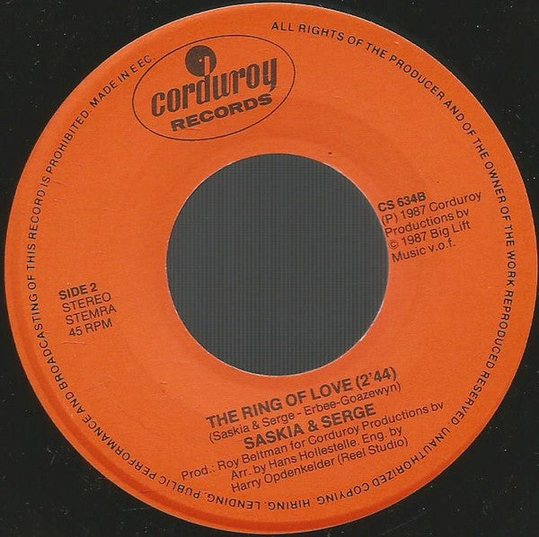 Saskia & Serge : A National Hero  (7", Single)