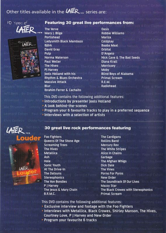 Various : Later... With Jools Holland - Party (DVD, PAL)